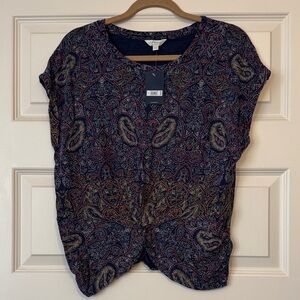 Brand New with Tags Lucky Brand Navy Paisley Blouse